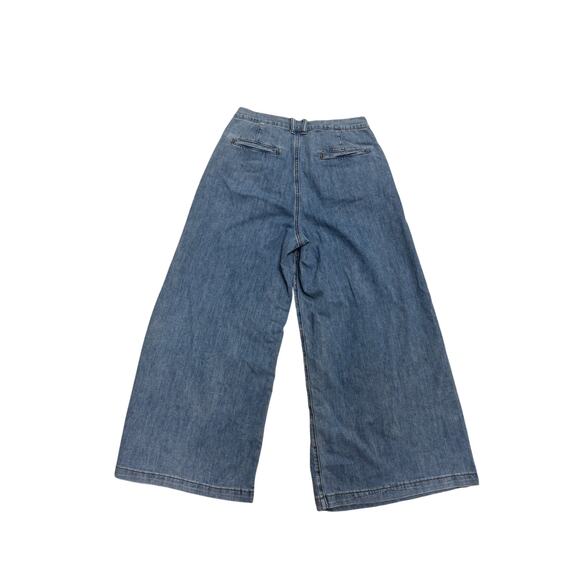 Y2K Style Low Rise Wide‑Leg Jeans 💙 Medium Wash • Flared Leg • Size M - Picture 2 of 3